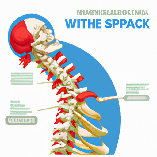 איור או דיאגרמה של עמוד השדרה, המראים כיצד צליפת שוט עלולה לגרום לאי-יישור של החוליות.