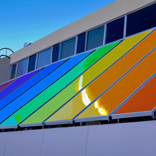 תמונה צבעונית של מערך פאנלים סולאריים על גג