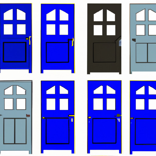 תמונה של סוגים שונים של דלתות - מגורים, מסחר ותעשייתי.